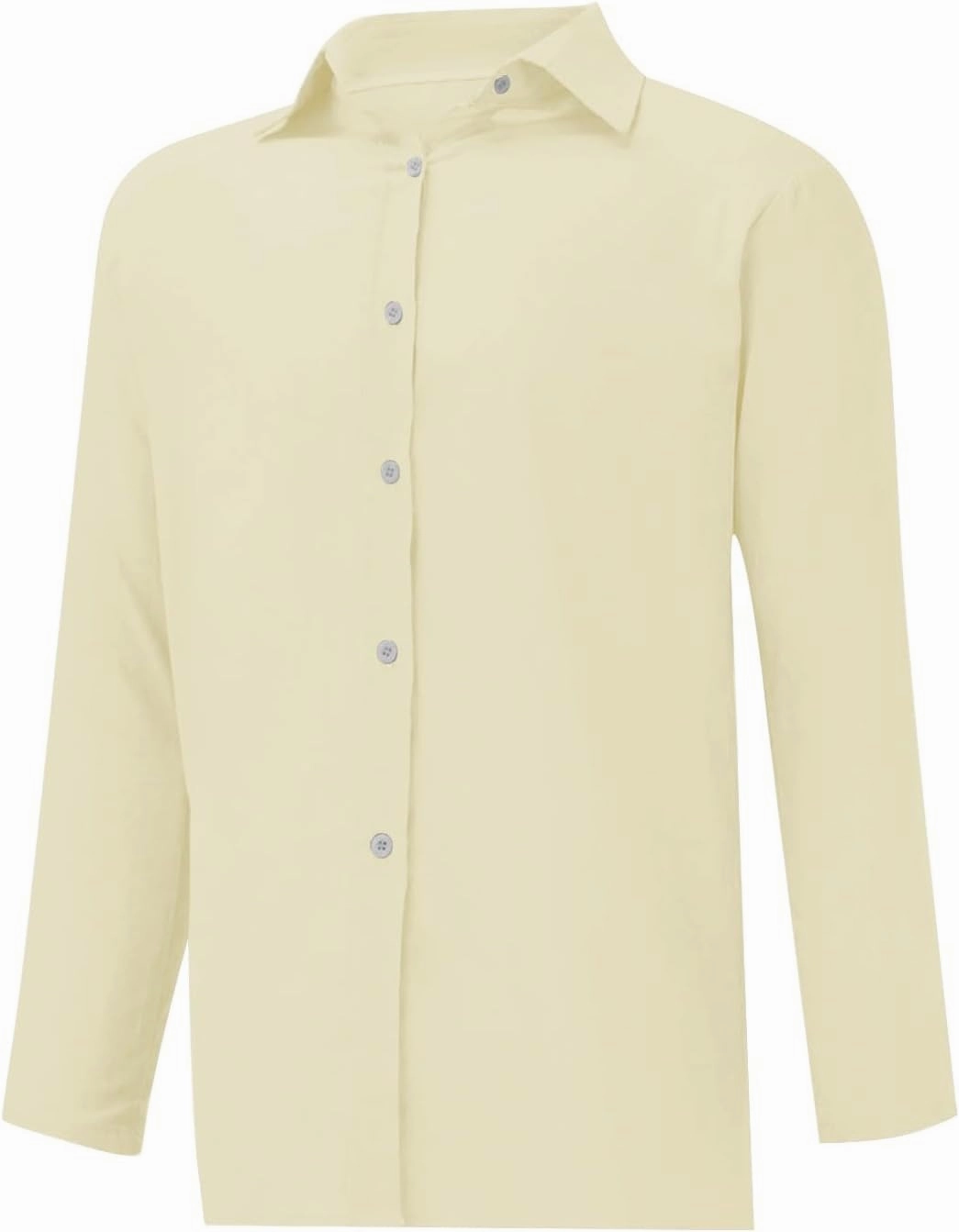 Miyaomn Women's Linen Button Down Shirts Casual Solid Long Sleeve Dress Shirt Spring Fall Loose Fit V Neck Lapel Blouses Tops