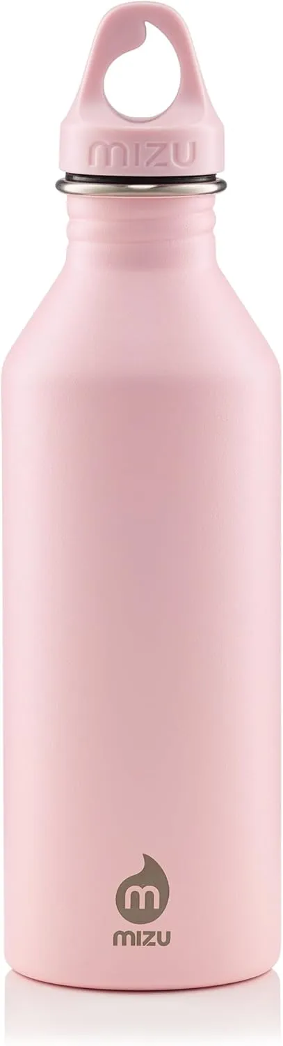 Mizu M8 - 25 oz. Single Wall Narrow Mouth Stainless Steel Bottle with Loop Cap, soft pink, One Size