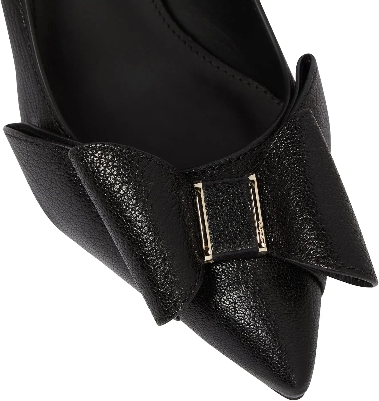 MMOOMMO Women Bow Heels Pumps Stiletto Pointed Toe Slip On 3 Inch Kitten Heel Closed Pointy Toe Sandals Bow-Knot Matte Leather Pull On Toned Dress Shoes Wedding Evening Dance Office Elegant 4-11 M US