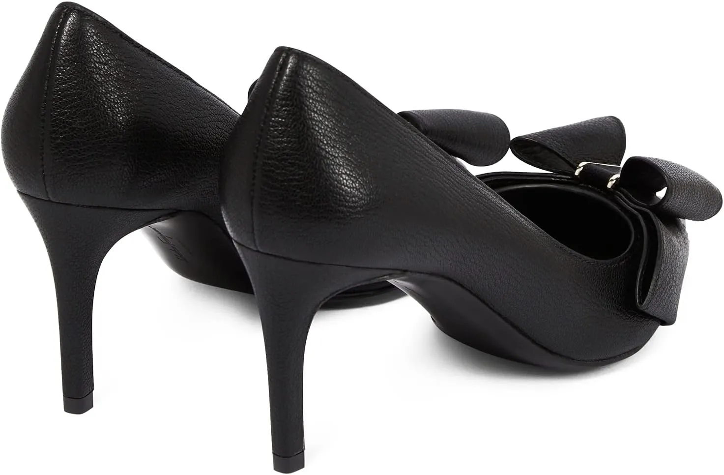 MMOOMMO Women Bow Heels Pumps Stiletto Pointed Toe Slip On 3 Inch Kitten Heel Closed Pointy Toe Sandals Bow-Knot Matte Leather Pull On Toned Dress Shoes Wedding Evening Dance Office Elegant 4-11 M US