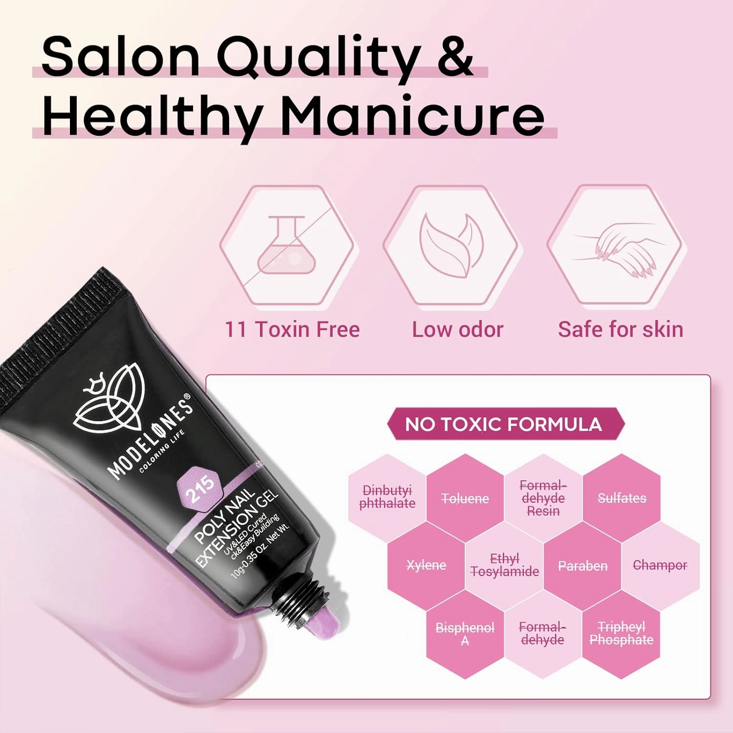 modelones Poly Extension Gel Kit for Nail, 12 Colors Pink Glitter Nude Tones Poly Nail Gel Set French Manicure DIY Design Art Home Salon Gifts