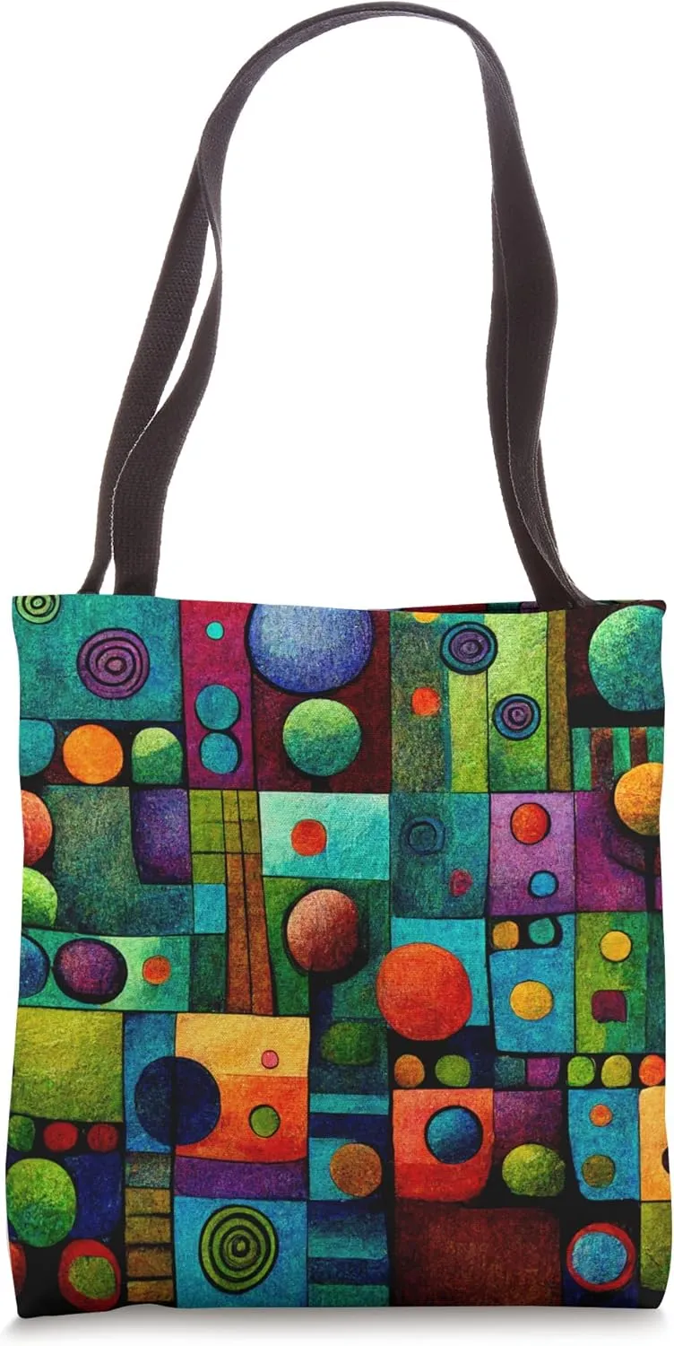Modern art abstract dreamscape bright saturated vivid colors Tote Bag