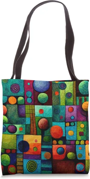 Modern art abstract dreamscape bright saturated vivid colors Tote Bag