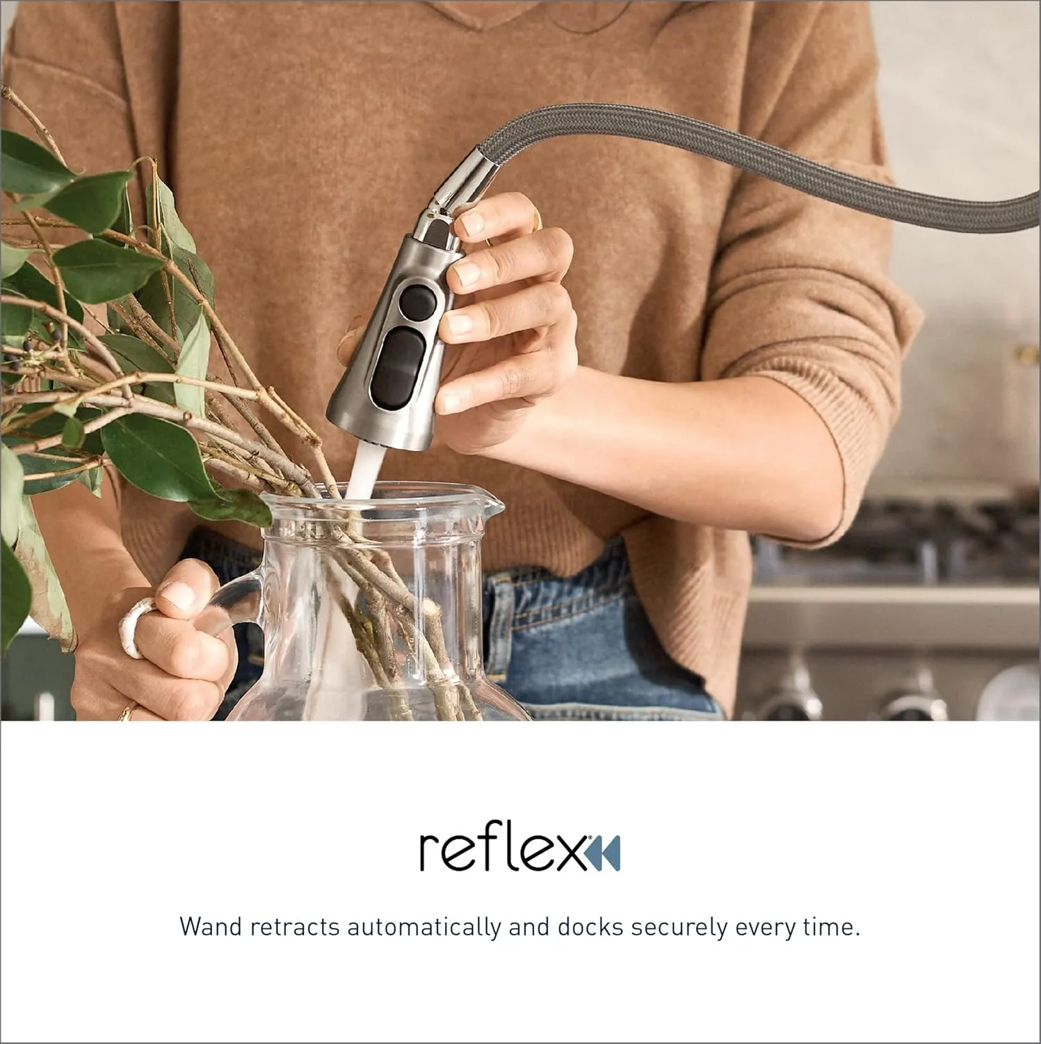 Moen Sinema Matte Black Smart Faucet Touchless Pull-Down Sprayer Kitchen Faucet with Voice and Motion Control, S7235EV2BL