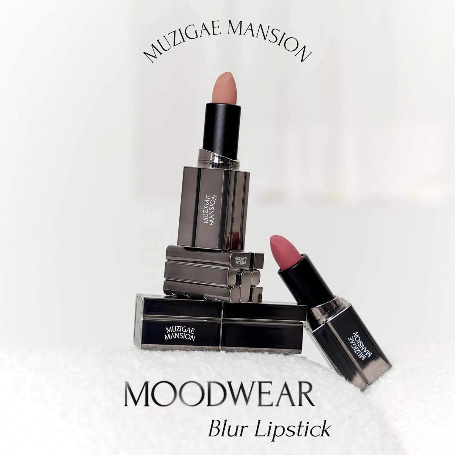 Moodwear Blur Lip Stick – Soft Blurring Tint, Long-Lasting Hydrating, Waterproof K-Beauty – MLBB & Bold Red Shades (Sleek Metallic Design) (Soft Matte Blurring Effect) (003 NUDDY)