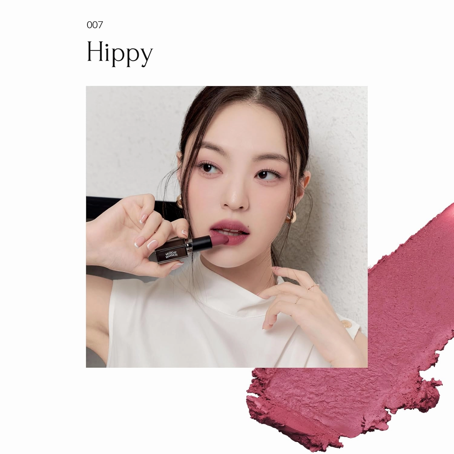 Moodwear Blur Lip Stick – Soft Blurring Tint, Long-Lasting Hydrating, Waterproof K-Beauty – MLBB & Bold Red Shades (Sleek Metallic Design) (Soft Matte Blurring Effect) (007 HIPPY)