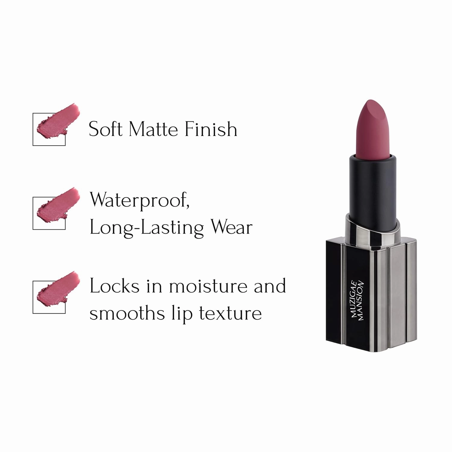 Moodwear Blur Lip Stick – Soft Blurring Tint, Long-Lasting Hydrating, Waterproof K-Beauty – MLBB & Bold Red Shades (Sleek Metallic Design) (Soft Matte Blurring Effect) (007 HIPPY)