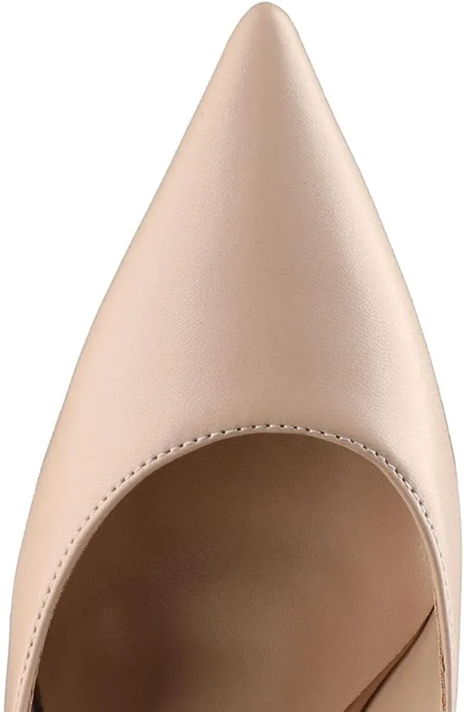 MOOMMO High Heel Wedge Pumps for Women Pointed Toe Slip On Matte Patent Leather Closed Toe 4 Inch Wedge Heels Dress Sandals Shoes Arch Support Comfortable for Office Ladies Party Wedding 4-12 M US