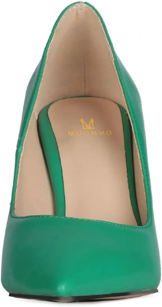 MOOMMO High Heel Wedge Pumps for Women Pointed Toe Slip On Matte Patent Leather Closed Toe 4 Inch Wedge Heels Dress Sandals Shoes Arch Support Comfortable for Office Ladies Party Wedding 4-12 M US