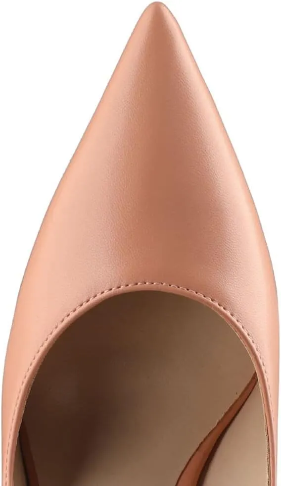 MOOMMO High Heel Wedge Pumps for Women Pointed Toe Slip On Matte Patent Leather Closed Toe 4 Inch Wedge Heels Dress Sandals Shoes Arch Support Comfortable for Office Ladies Party Wedding 4-12 M US