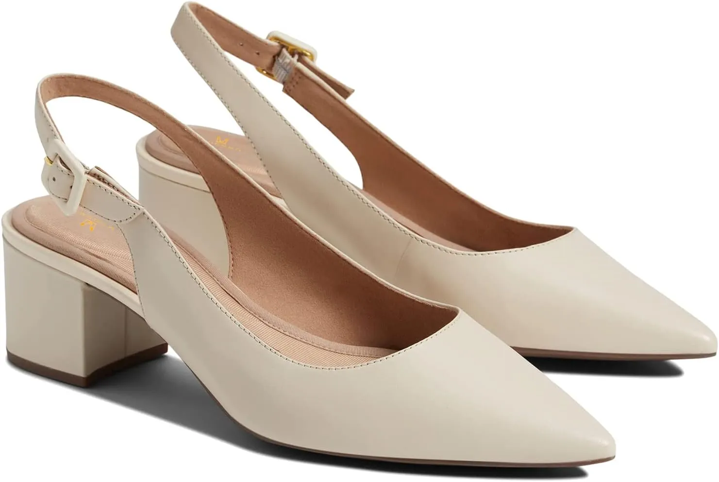MOOMMO Women Chunky Block Low Heel Slingback Pumps Ankle Strap Pointed Closed Toe Dress Sandals Pumps Suede Formal Office Work Dress Shoes Ladies Evening Wedding Dressy Elegant Comfort 4-11 M US