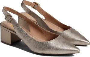 MOOMMO Women Chunky Block Low Heel Slingback Pumps Ankle Strap Pointed Closed Toe Dress Sandals Pumps Suede Formal Office Work Dress Shoes Ladies Evening Wedding Dressy Elegant Comfort 4-11 M US