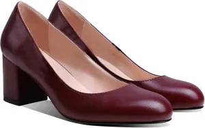 MOOMMO Women Classic Chunky Block Heel Suede Pumps Round Closed Toe Slip On 2" Low Thick Heels Dress Shoes Matte Patent Spring Fashion Office Ladies Work Pump Basic Shoe Elegant Wedding 4-11 M US