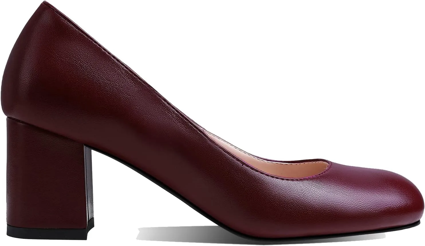MOOMMO Women Classic Chunky Block Heel Suede Pumps Round Closed Toe Slip On 2" Low Thick Heels Dress Shoes Matte Patent Spring Fashion Office Ladies Work Pump Basic Shoe Elegant Wedding 4-11 M US