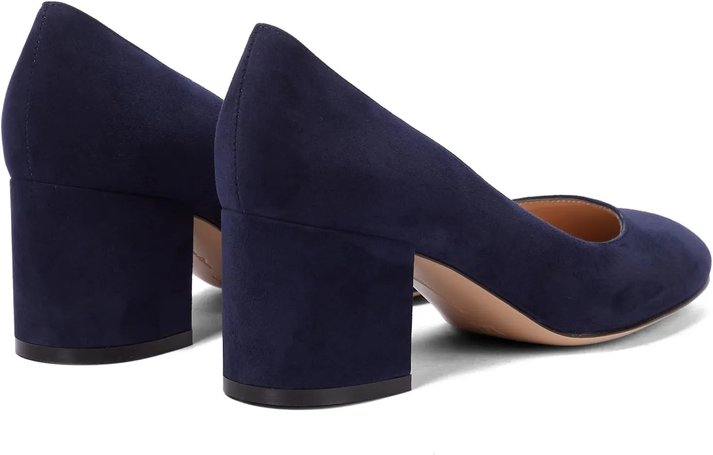 MOOMMO Women Classic Chunky Block Heel Suede Pumps Round Closed Toe Slip On 2" Low Thick Heels Dress Shoes Matte Patent Spring Fashion Office Ladies Work Pump Basic Shoe Elegant Wedding 4-11 M US