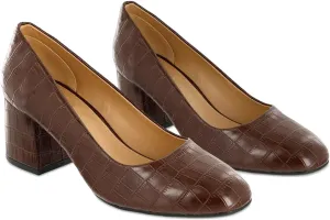 MOOMMO Women Classic Chunky Block Heel Suede Pumps Round Closed Toe Slip On 2" Low Thick Heels Dress Shoes Matte Patent Spring Fashion Office Ladies Work Pump Basic Shoe Elegant Wedding 4-11 M US