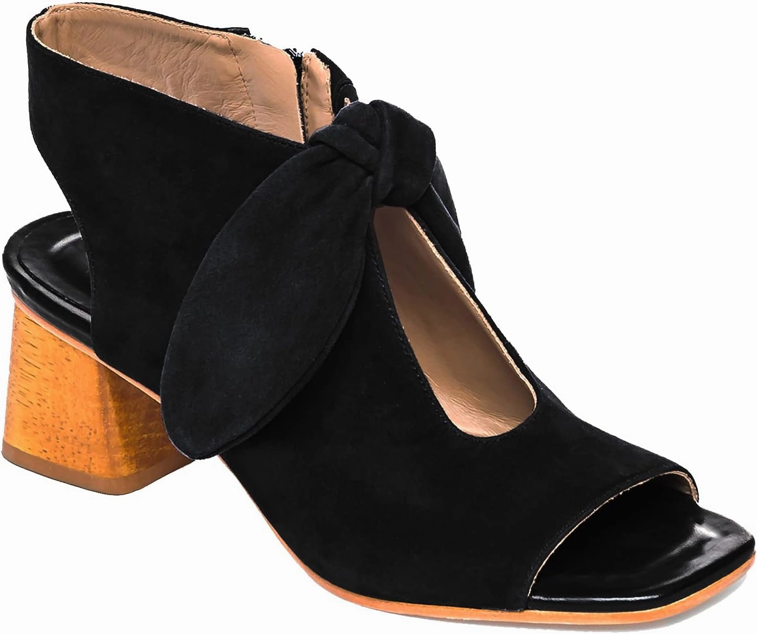 MOOMMO Women Heeled Sandals with Bow Open Toe Low Chunky Block Heel Sandal Booties Cutout 2" Heels Backless Slingback Dress Shoes