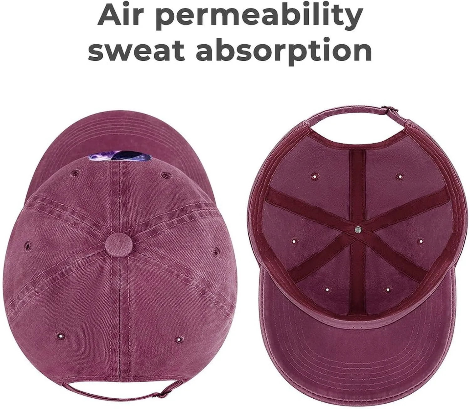 Moon and Raven Adjustable Baseball Cap Cotton Vintage Denim Sun Visor Dad Hat for Men Women