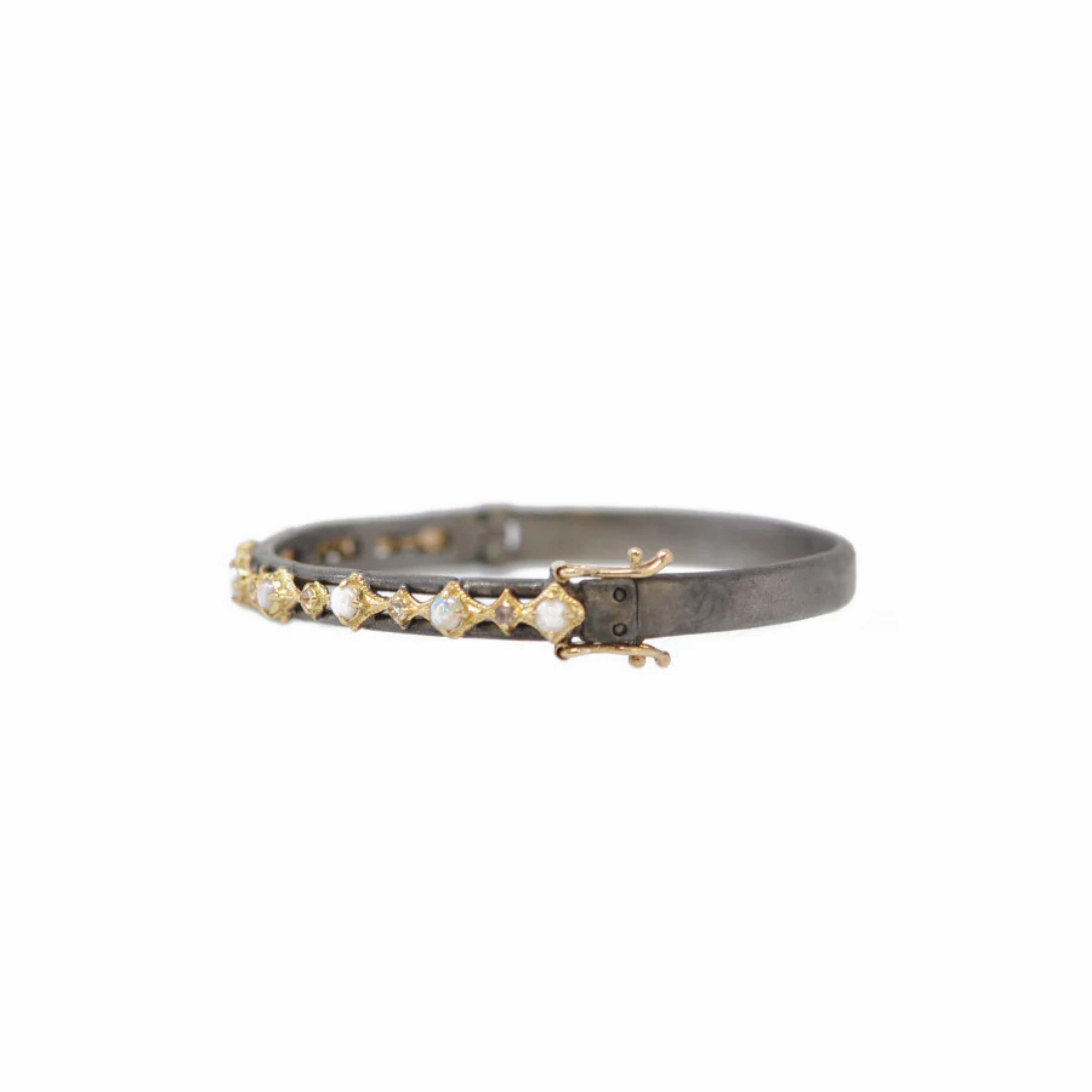 Morganite and Opal Crivelli Huggie Bracelet