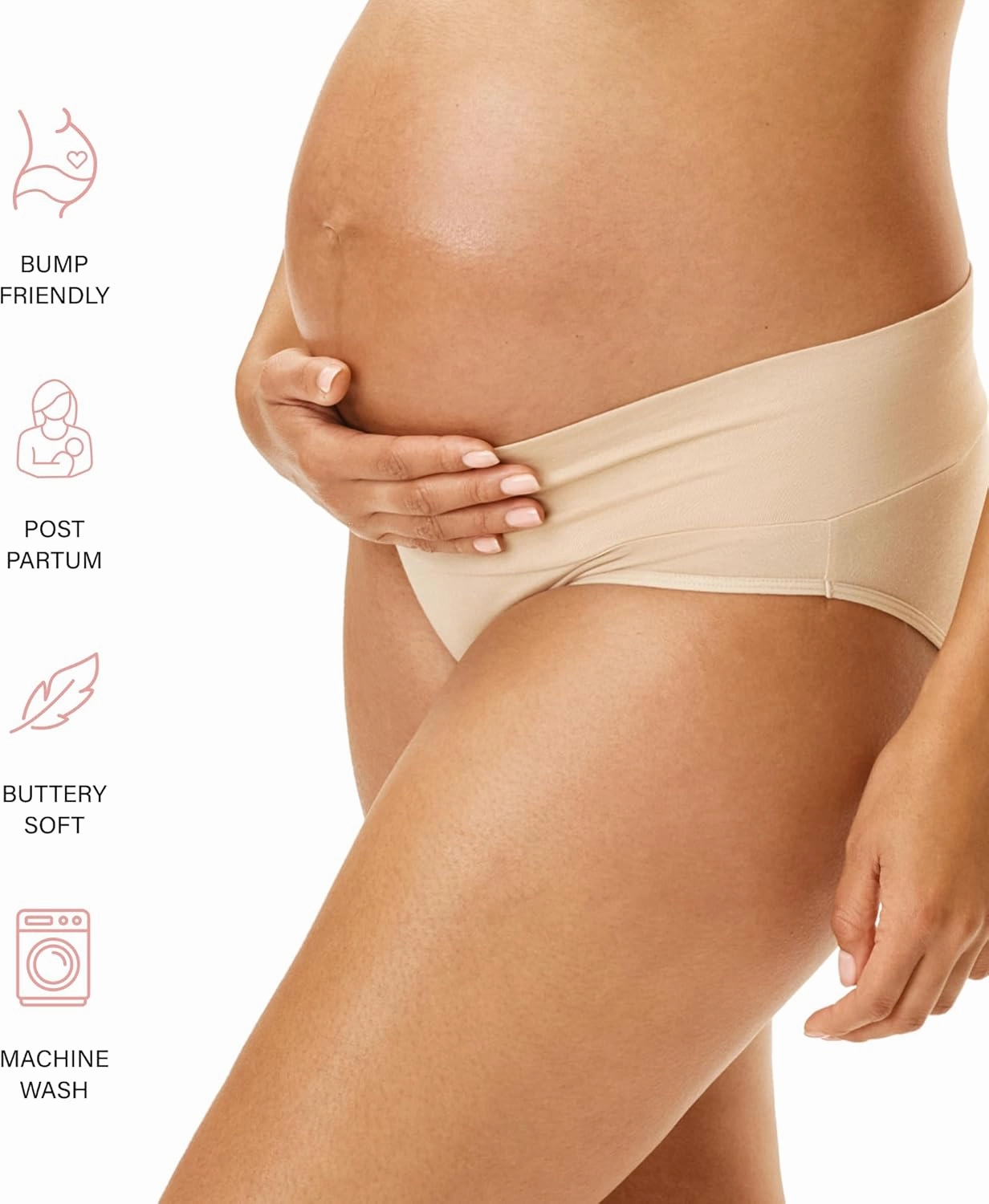 Motherhood Maternity – 3 Pack Maternity Panties – Foldover and Bikini Style Underwear for Pregnancy – Sizes Small to 3X