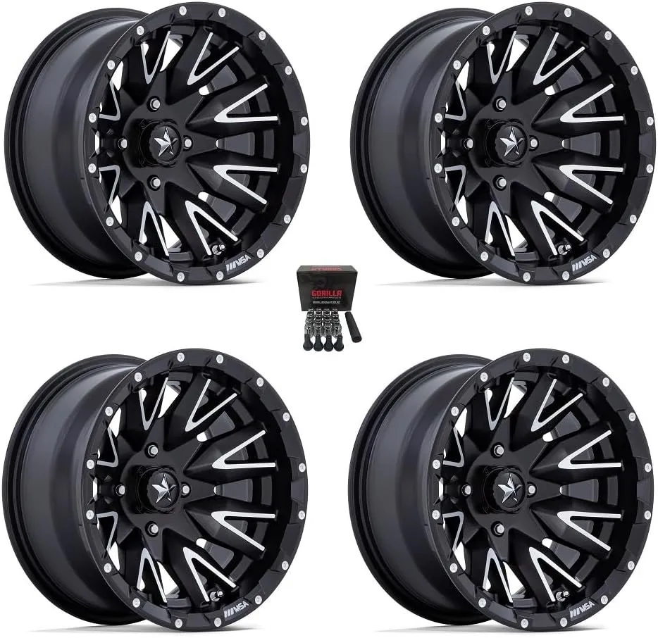 MSA M49 Creed 14" Wheels/Rims Matte Black/Machined Pioneer