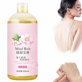 Mud Scrub Cream,Rubbing Mud Gel,Mud Rub Gel Body Exfoliator Scrub,Skin Cleansing Gel Mud Rub,Exfoliator Body Scrub,Peach Body Mud Rub Scrub,Remove Exfoliate,Improves Tone& Texture (Floral)