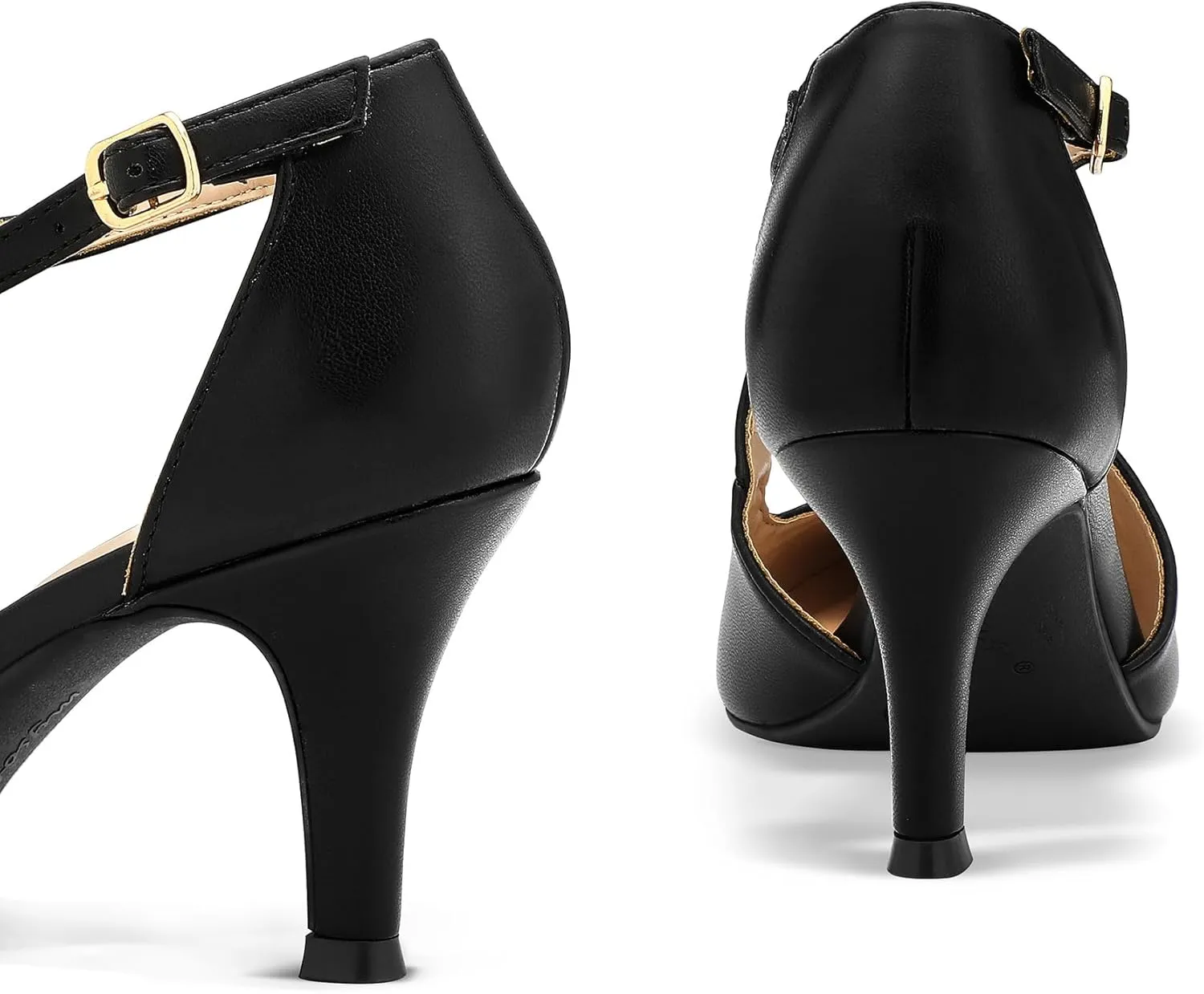 mysoft Women's Dress Shoes Closed Toe 3 Inch Heels Cross Strap Stiletto Pumps Wedding Prom Party Evening Formal Shoes