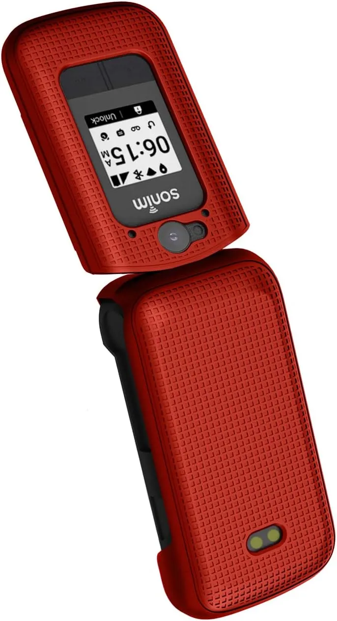 Nakedcellphone Case for Sonim XP3 Plus 4G Flip Phone, Slim Hard Shell Protector Cover for XP3plus (Model XP3900, Year 2021) - Bold Red