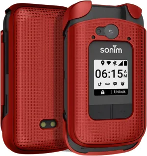 Nakedcellphone Case for Sonim XP3 Plus 4G Flip Phone, Slim Hard Shell Protector Cover for XP3plus (Model XP3900, Year 2021) - Bold Red