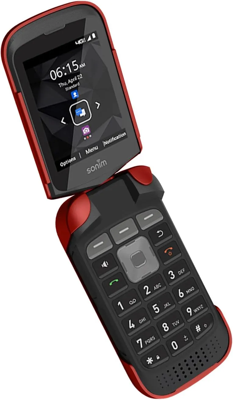 Nakedcellphone Case for Sonim XP3 Plus 4G Flip Phone, Slim Hard Shell Protector Cover for XP3plus (Model XP3900, Year 2021) - Bold Red