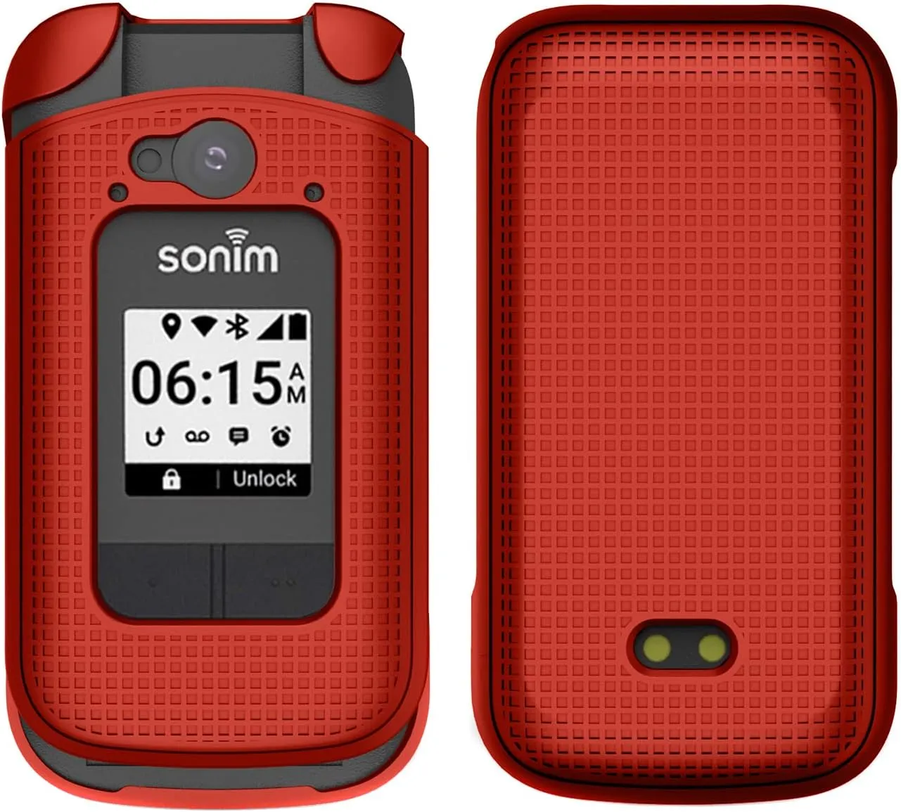 Nakedcellphone Case for Sonim XP3 Plus 4G Flip Phone, Slim Hard Shell Protector Cover for XP3plus (Model XP3900, Year 2021) - Bold Red