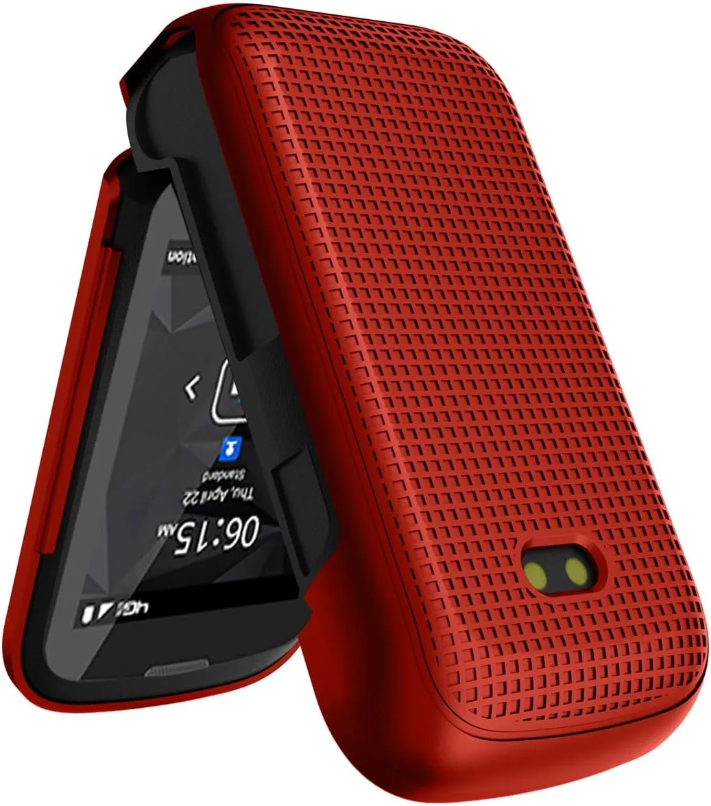 Nakedcellphone Case for Sonim XP3 Plus 4G Flip Phone, Slim Hard Shell Protector Cover for XP3plus (Model XP3900, Year 2021) - Bold Red