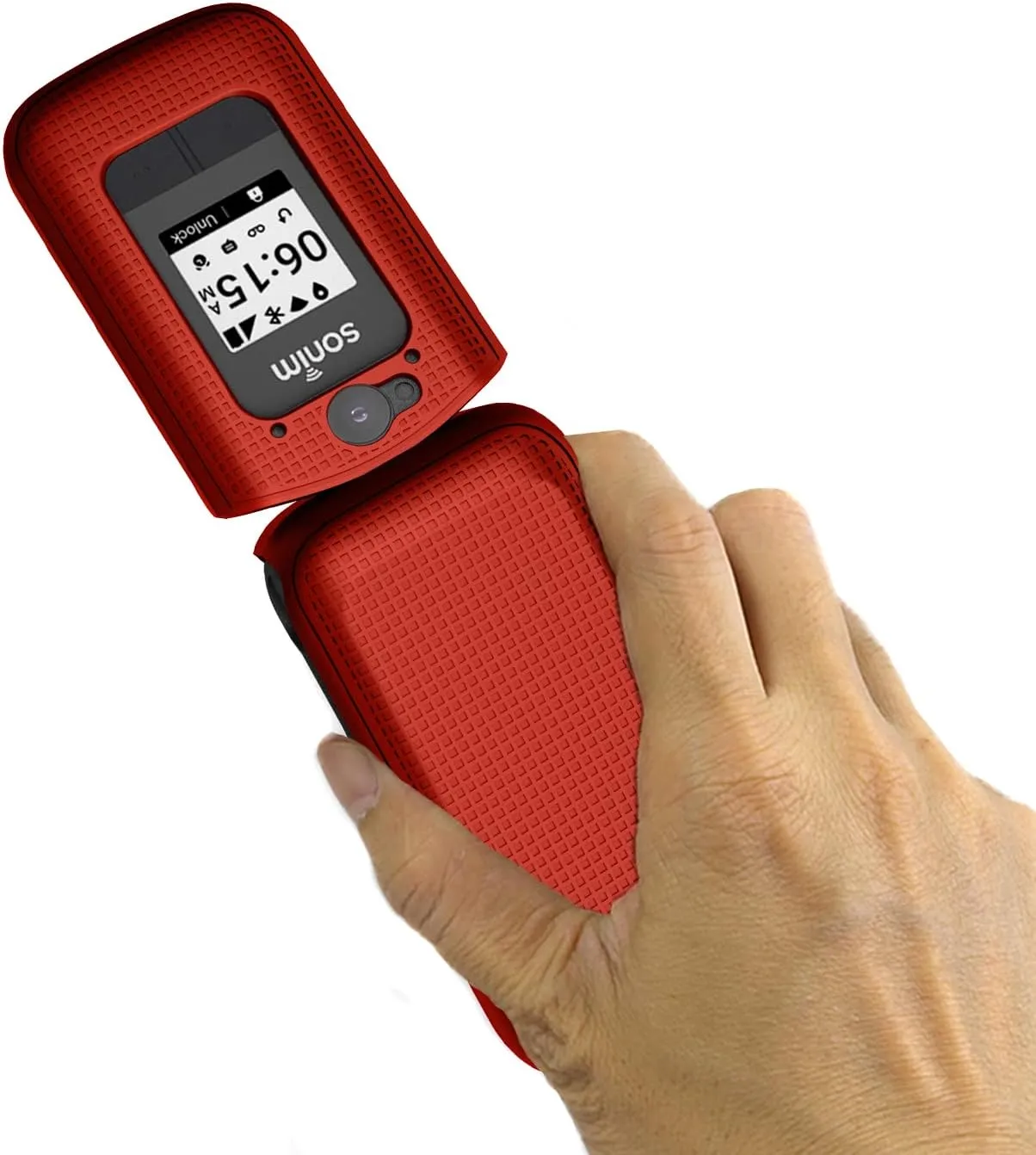 Nakedcellphone Case for Sonim XP3 Plus 4G Flip Phone, Slim Hard Shell Protector Cover for XP3plus (Model XP3900, Year 2021) - Bold Red