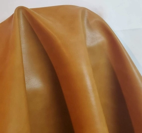 NAT Leathers | Caramel Light Tan Nude Beige Soft Faux Vegan Leather PU {Peta Approved Vegan} | 1 yard (36 inch x 54 inch wide) cut by yard | Synthetic Pleather Nappa 0.9 mm Smooth Upholstery | 36"x54"