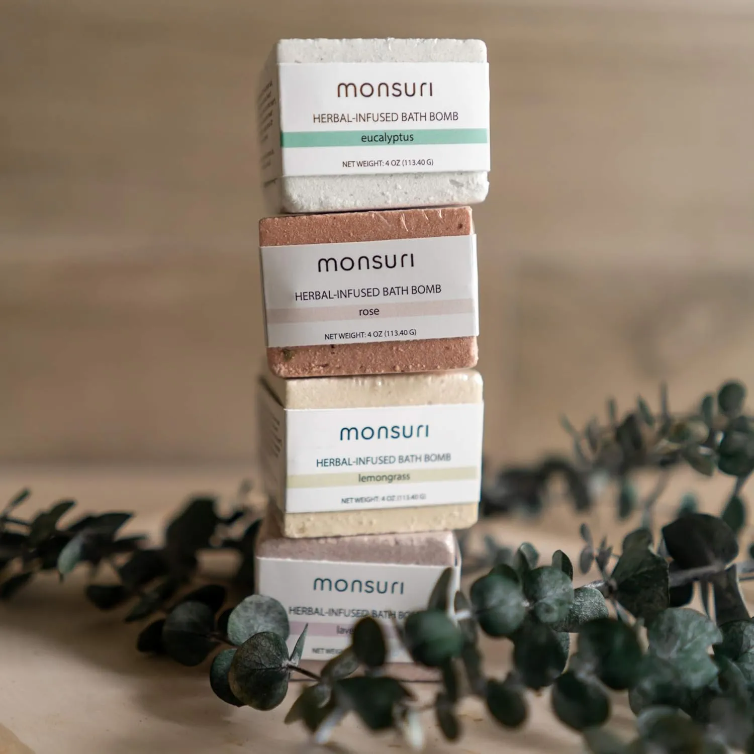 Natural Bath Bombs Gift Set: Lavender, Eucalyptus, Rose & Lemongrass Epsom Salt Bath Bombs with Organic Essential Oils for an Aromatherapy Moisturizing and Nourishing Muscle Recovery Bath Soak