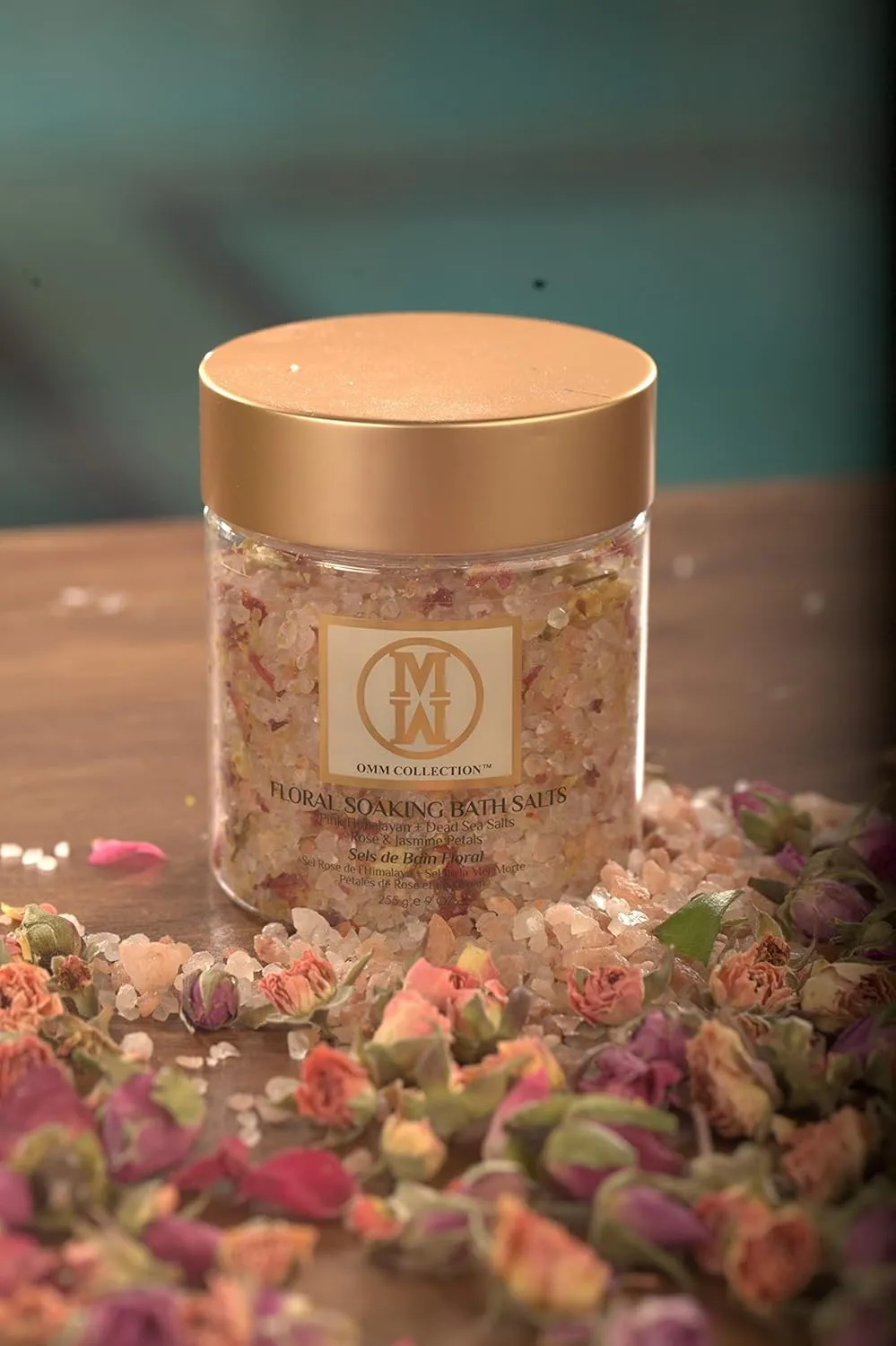 Natural Floral Soaking Bath Salt - Detox Body & Foot Soak - Bath Salt with Rose & Jasmine Petals - Pink Himalayan & Dead Sea Salt Flakes - Relaxing Bath Soak (Jasmin Rose)