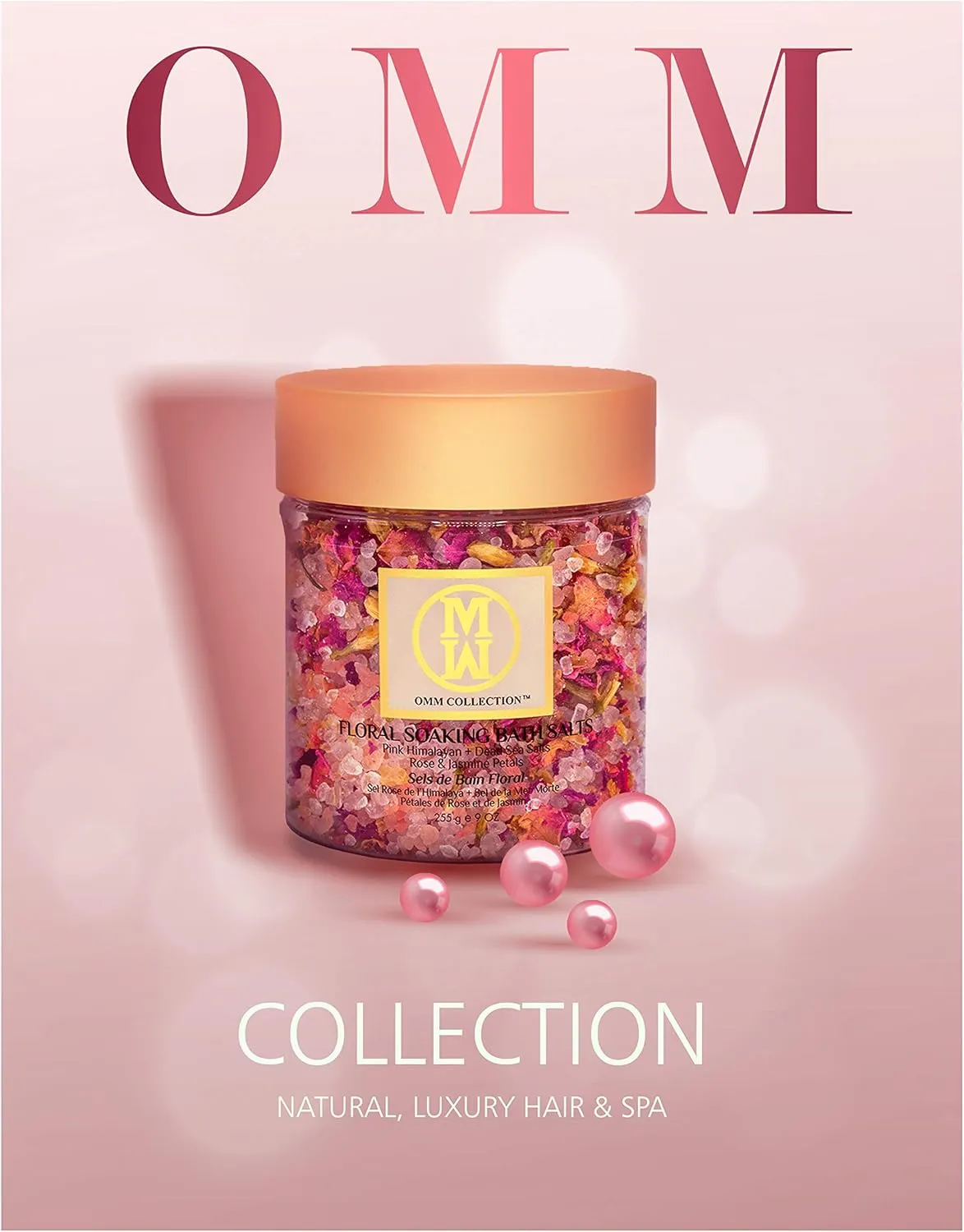 Natural Floral Soaking Bath Salt - Detox Body & Foot Soak - Bath Salt with Rose & Jasmine Petals - Pink Himalayan & Dead Sea Salt Flakes - Relaxing Bath Soak (Jasmin Rose)