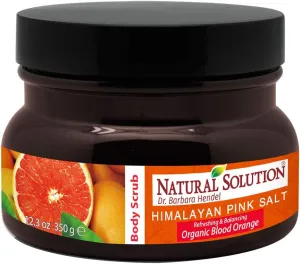 Natural Solution Himalayan Pink Salt Body Scrub with Organic Blood Orange,All Natural Scrub to Exfoliate & Moisturize Skin - 12.3 oz, Organic Blood Orange Body Scrubs