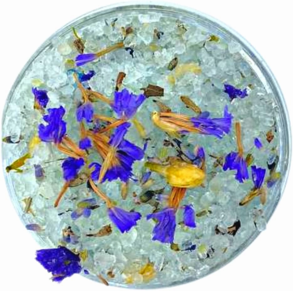 Natural Floral Soaking Bath Salt - Detox Body & Foot Soak - Pink Himalayan & Dead Sea Salt Flakes - Relaxing Bath Soak (Night Lily)