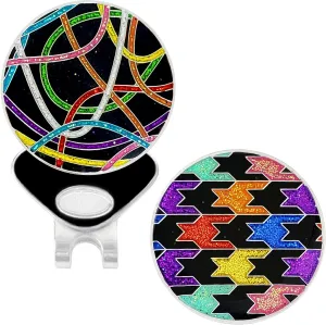 Navika USA Inc. Loudmouth Scribblez and Black Razzle Dazzle Glitzy Ball Marker Combo with ONE Magnetic Hat Clip