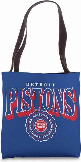 NBA - Detroit Pistons Arched Crest Blue Red And White Tote Bag