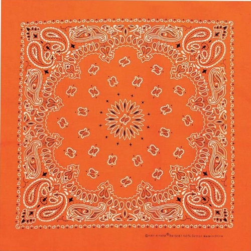 Neon Orange Paisley Bandana