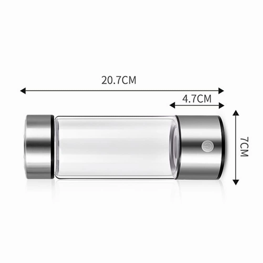New Upgrated Rich Hydrogen Water Bottle 420ML Portable Hydrogen Water Generator Bottle USB Powered Hydrogen Water Bottle Suitable for Family Travel (Red)(Silver 2Pack)