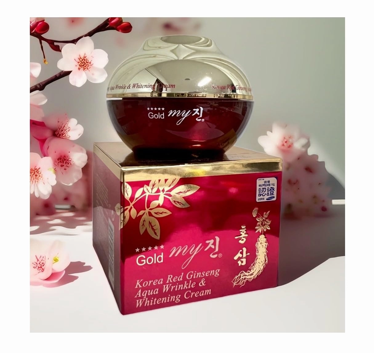 New Version_Korea Red Ginseng Cream Aqua Wrinkle & Anti-Aging 50ml. Balances the Oil and Moisture Skin.