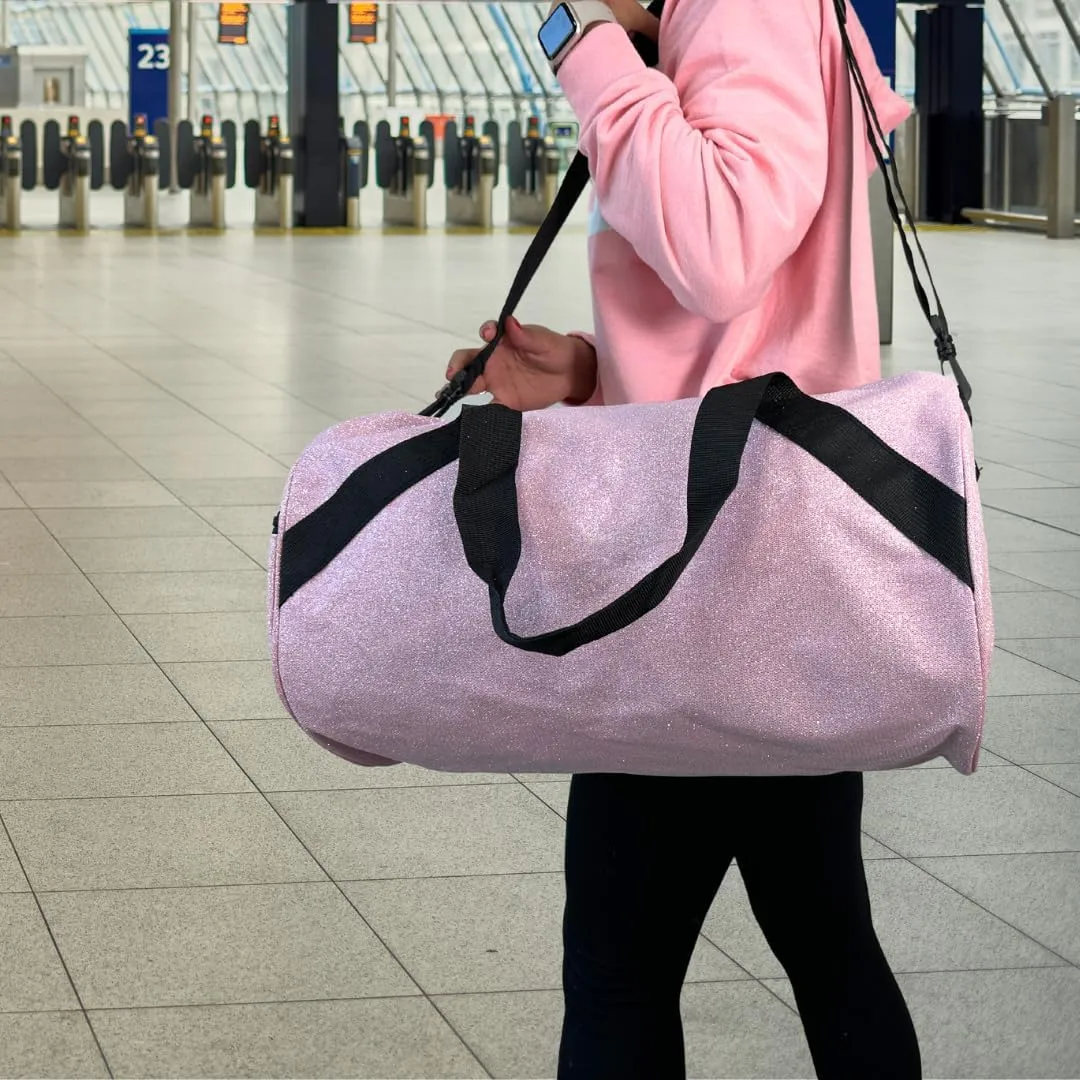 NGIL Medium Glitter Cheers Sports Gym Duffel Bag(Glitter-Hot Pink)