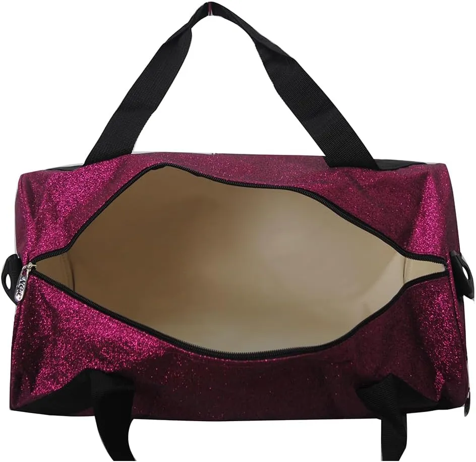 NGIL Medium Glitter Cheers Sports Gym Duffel Bag(Glitter-Hot Pink)