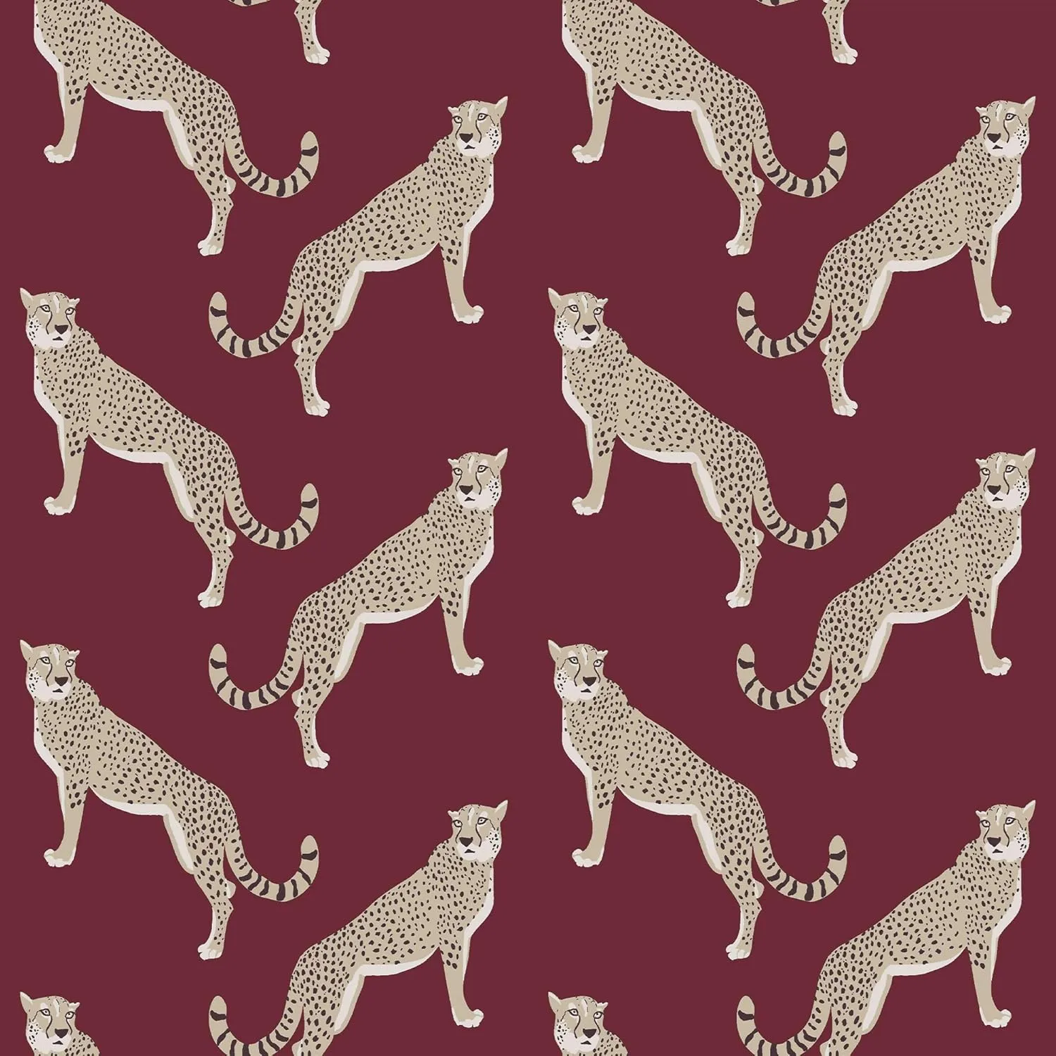 Nicole Miller New York Guepardo Oxblood Peel & Stick Wallpaper