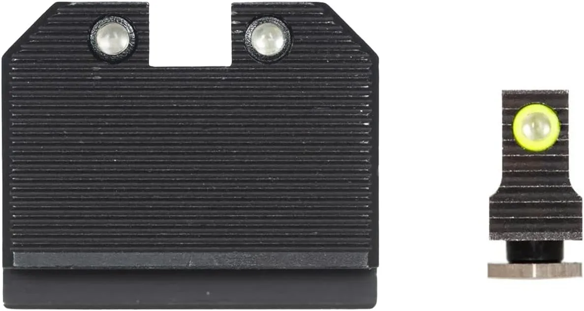 Night Fision Optics Ready Stealth .469-.494 Night Sight Set for Glock 17/19/34 Designed for DPP/509t/Acro, Yellow Front Ring, Black Rear Rings