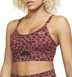 Nike Dri-FIT Indy Women's Light-Support Padded Animal Print Glitter Sports Bra (as1, Alpha, s, Regular, Regular, Pink/Black, Small)
