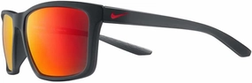 NIKE NIKE VALIANT M CW4642, Unisex Sunglasses, MATTE DARK GREY/RED MIRROR, 60, Matte Dark Grey/Red Mirror, 60